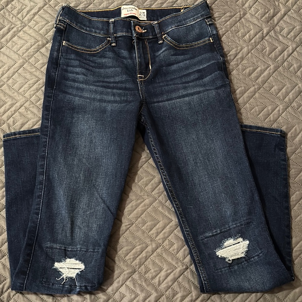 Abercrombie Blue Skinny Jeans Distressed